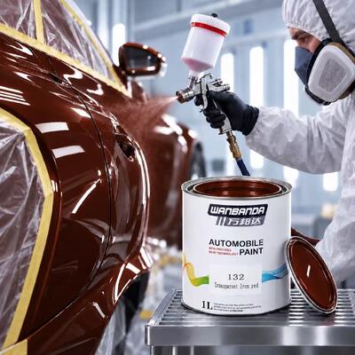 Хорошая цена Versatile HS 1K Transparent Iron red Paint for Professional Automotive Use онлайн